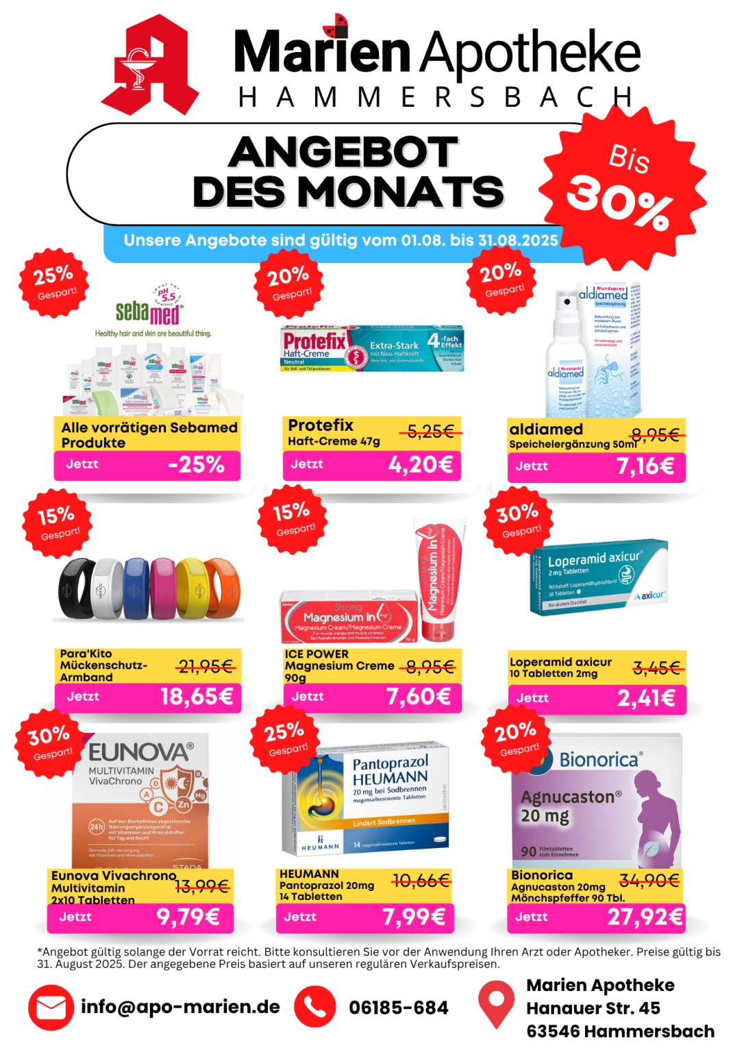 August Angebote Marien Apotheke